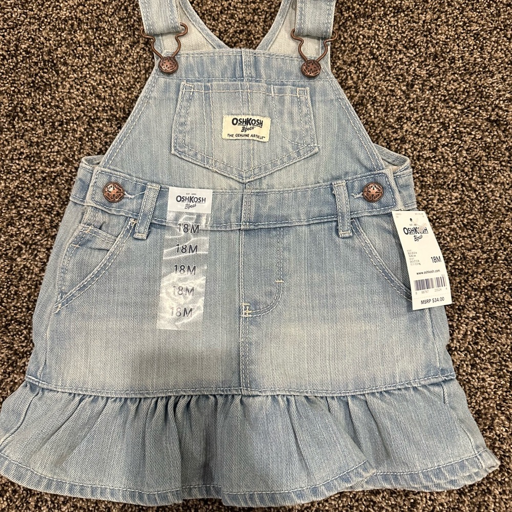 NWT OshKosh B'gosh Light Blue Denim Skirtall
